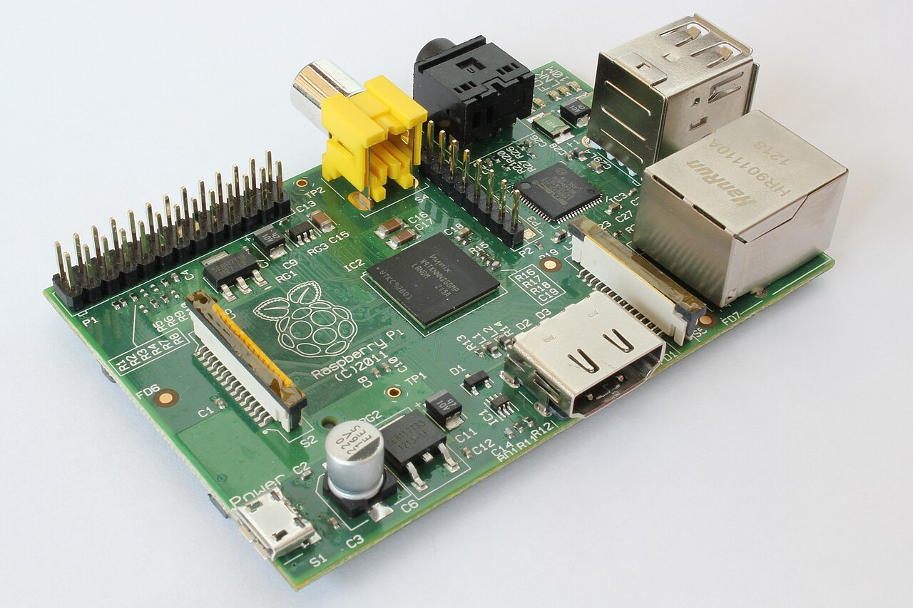 A Raspberry Pi single-board computer