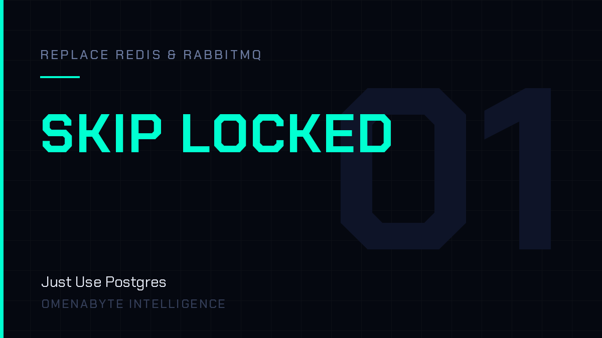 Replace Redis and RabbitMQ — FOR UPDATE SKIP LOCKED job queue